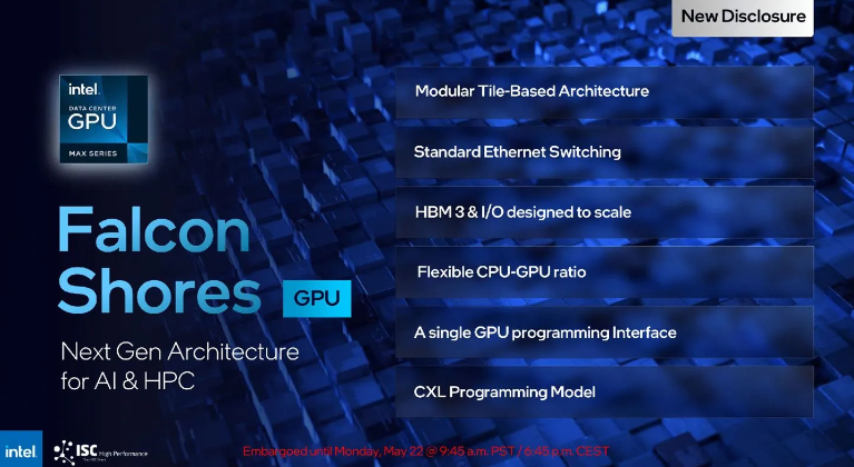 英特尔 Falcon Shores GPU 明年晚些时候推出，已为 AI 负载重构