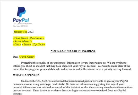 电子支付解决方案提供商 PayPal 遭遇撞库攻击，34942 名用户信息被窃取