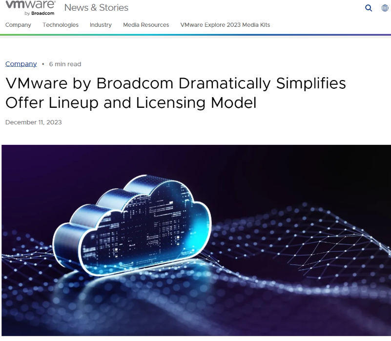 VMware 云服务全面取消许可证，改为订阅制